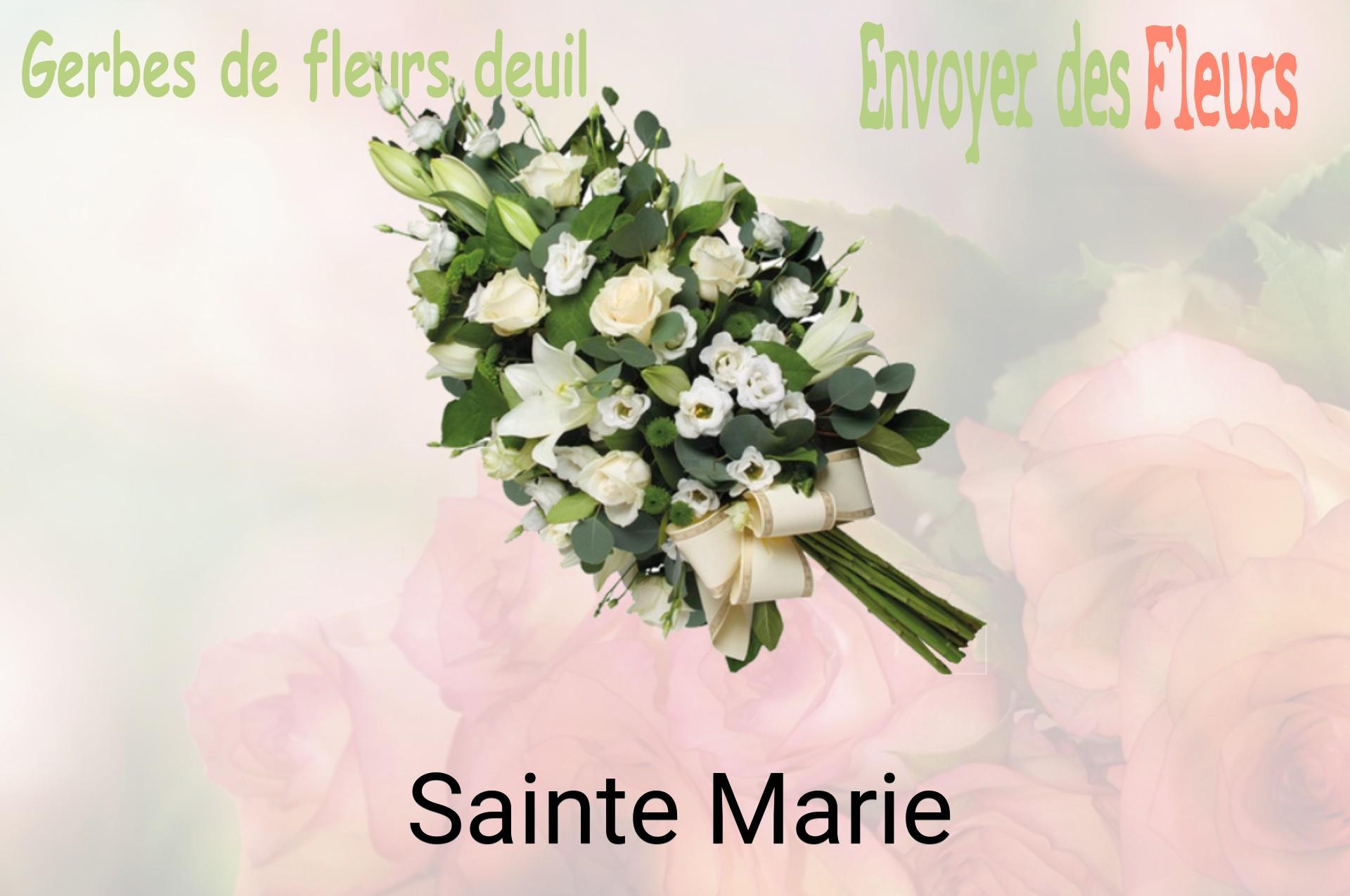 Gerbe de fleurs de deuil livrée à Sainte-Marie